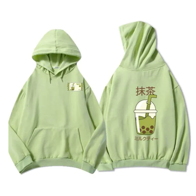 Duplex Printed Soft Hoodie for Match Boba Milk Tea